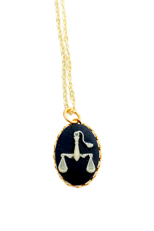 Vintage Necklace- Zodiac Sign Cameo 1970's